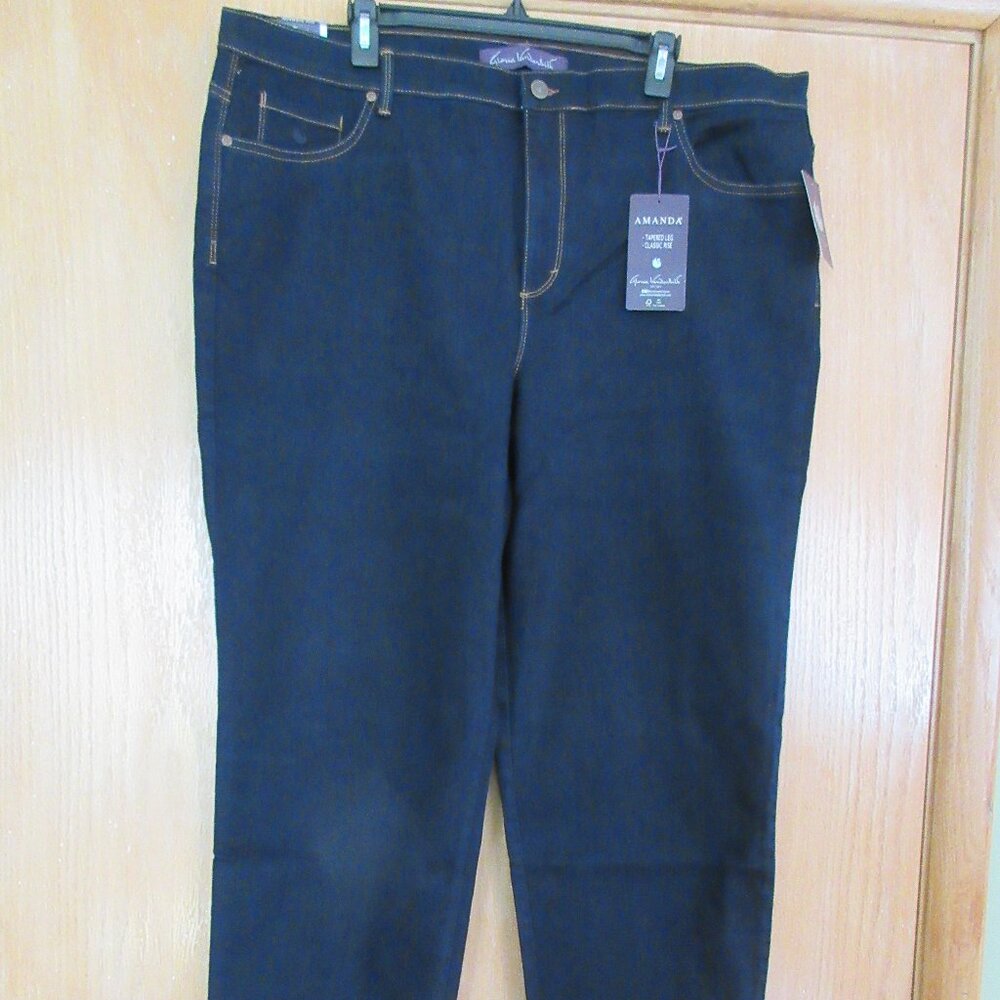 Gloria Vanderbilt Amanda- Tapered Leg Classic Rise Dark Denim Jeans Size 20W NWT